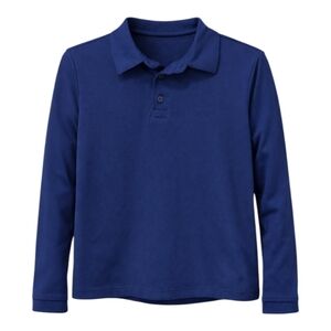 Crewcuts JCrew Kids Boys Navy Dark Blue Long Sleeve Polo Shirt Uniform Size 6 7